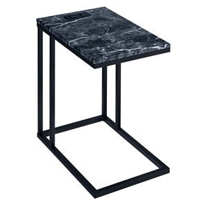 norwich c-table with black base and black marble top with power port