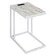 Norwich C-Table With White Mosaic Top Metal Legs with Power Port