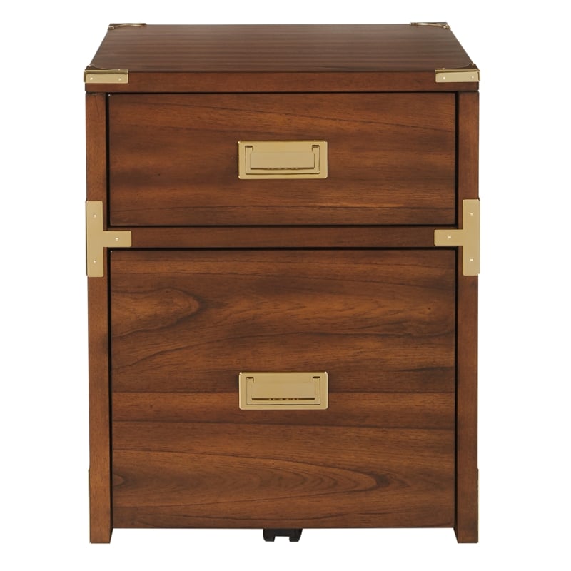 fully assembled 2 drawer wood file cabinet