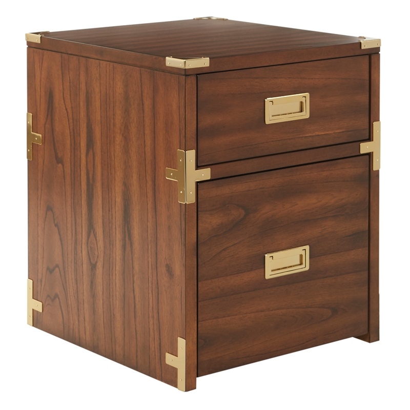 Wellington 2 Drawer File Cabinet in Toasted Brown Wheat Fully Assembled