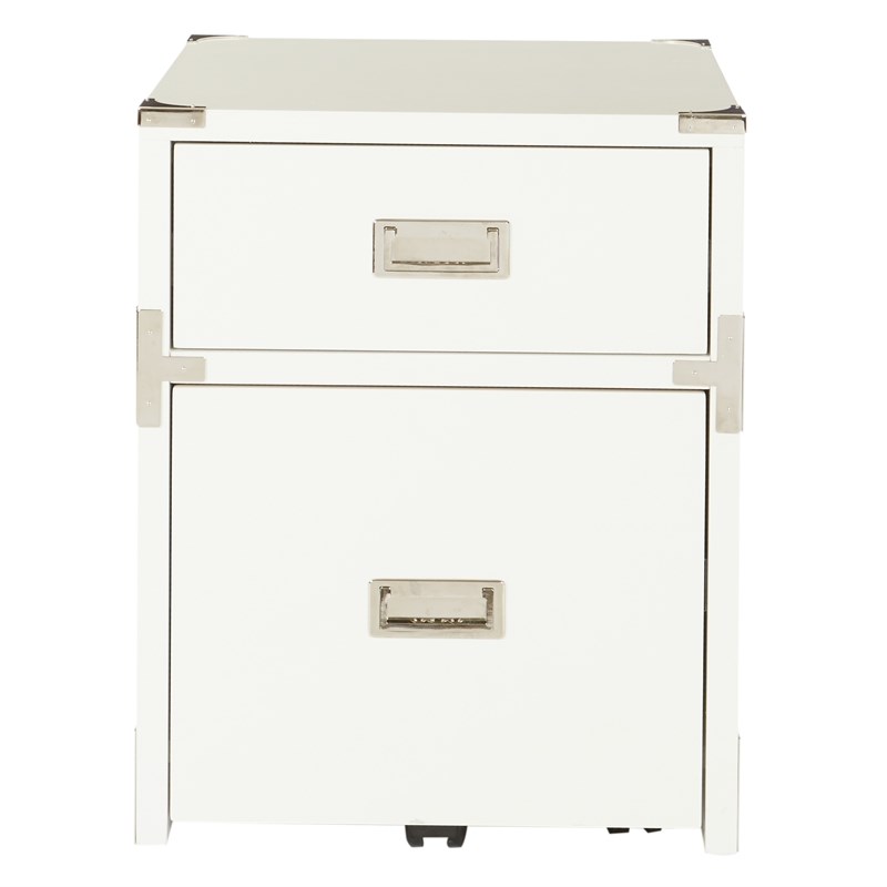 Wellington 2 Drawer File Cabinet in White Engineered Wood Fully Assembled