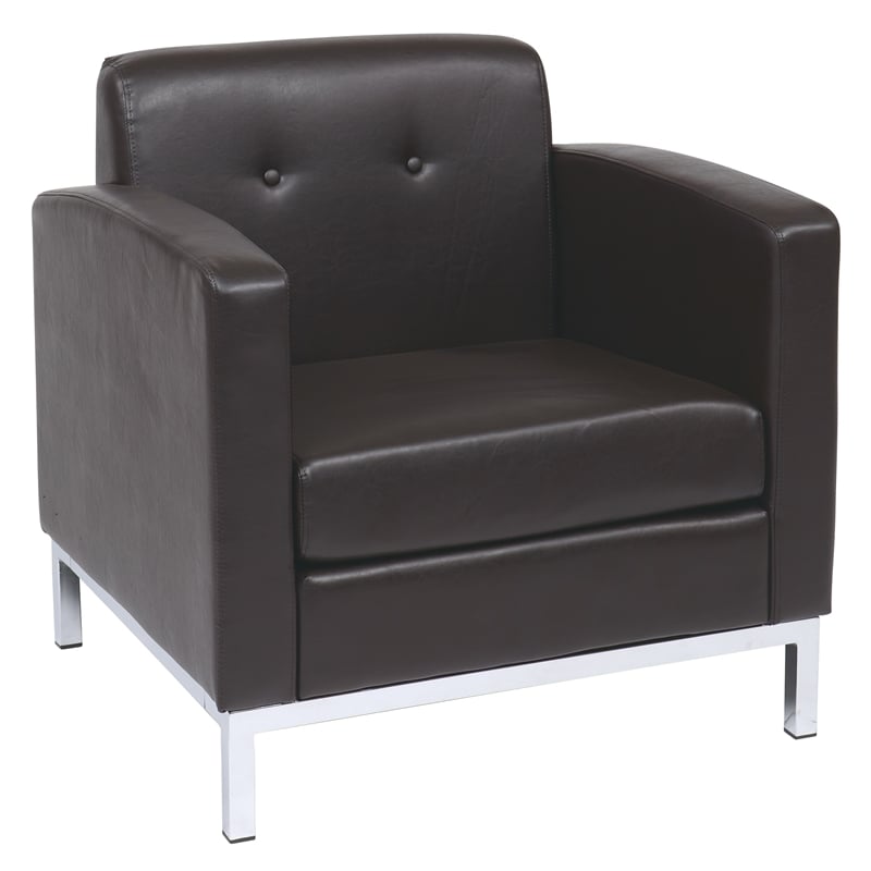Wall Street Armchair Espresso Faux Leather