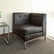 Wallstreet Corner Chair in Espresso Faux Leather