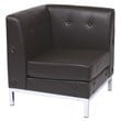 Wallstreet Corner Chair in Espresso Faux Leather