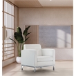 Wallstreet Corner Chair in White Faux Leather