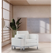 Wallstreet Corner Chair in White Faux Leather