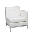 Wallstreet Chair Right Arm Facing in White Faux Leather
