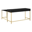 Modern Life Black L Desk Charger Drawer with Gold Metal Legs