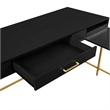 Modern Life Black L Desk Charger Drawer with Gold Metal Legs