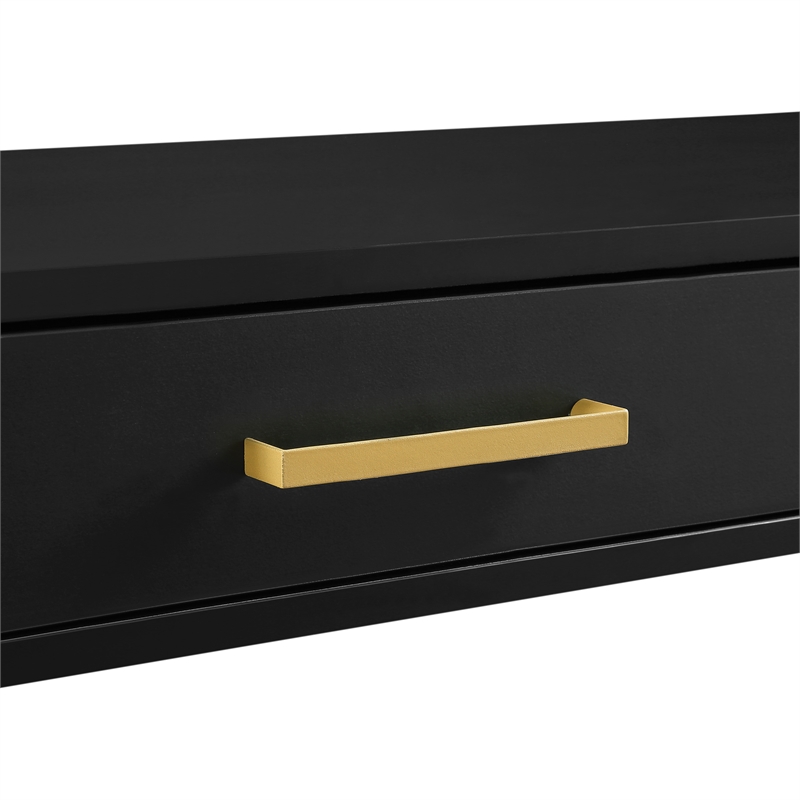 Modern Life Black L Desk Charger Drawer with Gold Metal Legs