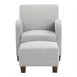 Aiden Chair & Ottoman Herringbone Smoke Gray Fabric with Medium Espresso Legs