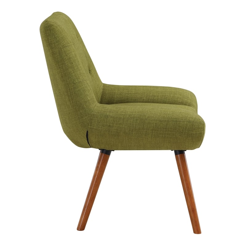 Calico Accent Chair in Green Fabric with Amber Legs Cymax Business