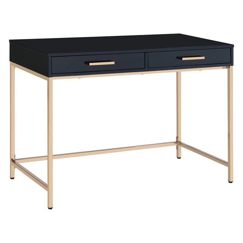 rose gold and black desk