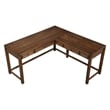 Baton Rouge L-Shape Desk in Brushed Walnut Finish in Engineered Wood