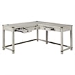 Baton Rouge L-Shape Desk in Champagne Oak Finish Engineered Wood
