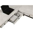 Baton Rouge L-Shape Desk in Champagne Oak Finish Engineered Wood