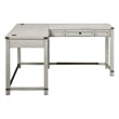 Baton Rouge L-Shape Desk in Champagne Oak Finish Engineered Wood