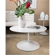 OSP Home Furnishings Flower Coffee Table with White Top and White Metal Base