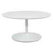 OSP Home Furnishings Flower Coffee Table with White Top and White Metal Base