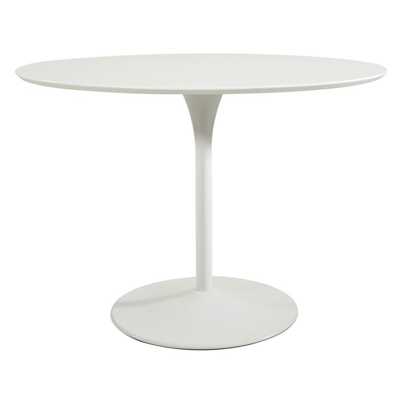 OSP Home Furnishings Flower Dining Table with White Top and Metal Steel Base