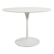 OSP Home Furnishings Flower Dining Table with White Top and Metal Steel Base