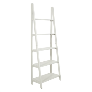 brookings ladder bookcase in white finish