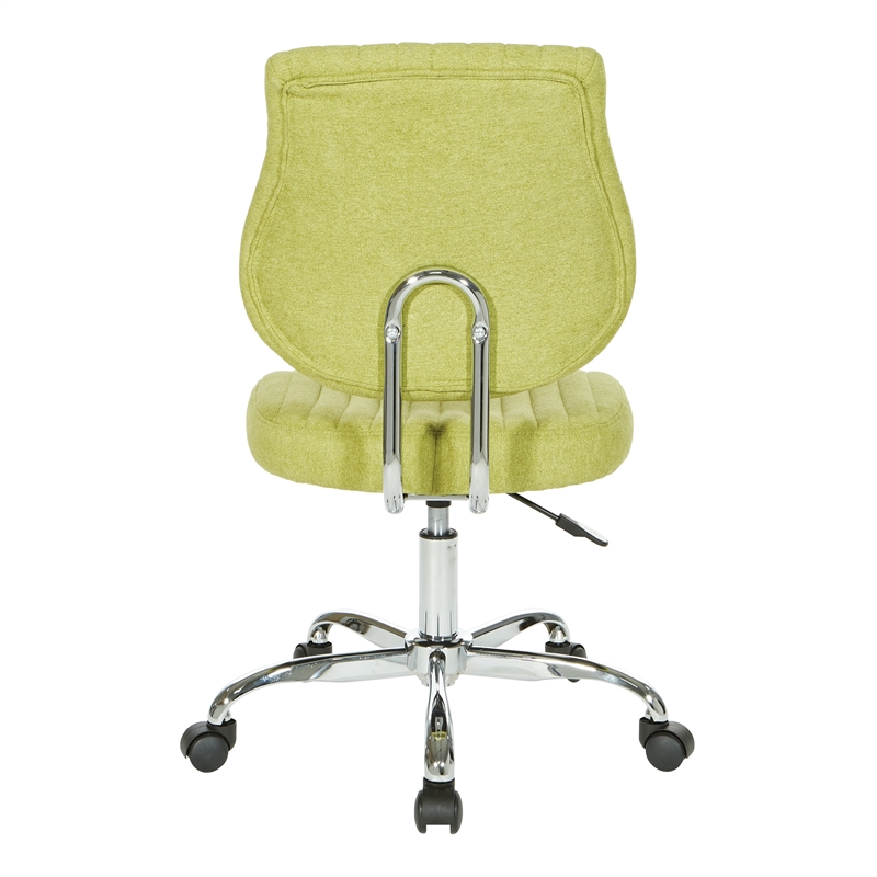 Sunnydale Office Chair in Basil Green Fabric with Chrome Base