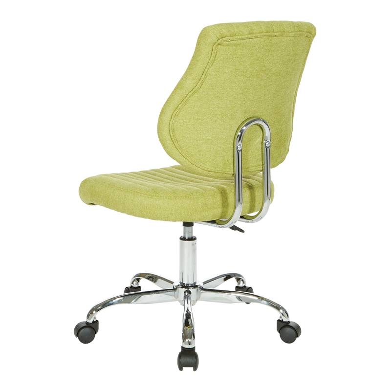 Sunnydale Office Chair in Basil Green Fabric with Chrome Base