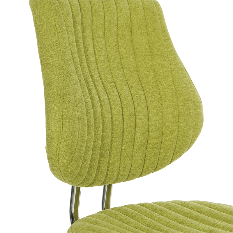 Sunnydale Office Chair in Basil Green Fabric with Chrome Base