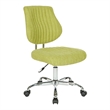Sunnydale Office Chair in Basil Green Fabric with Chrome Base