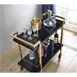 Alios Serving Cart in Black Metal and Gold Frame
