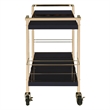 Alios Serving Cart in Black Metal and Gold Frame