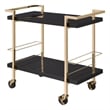 Alios Serving Cart in Black Metal and Gold Frame