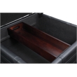 Detour Strap Square Storage Ottoman in Black Faux Leather