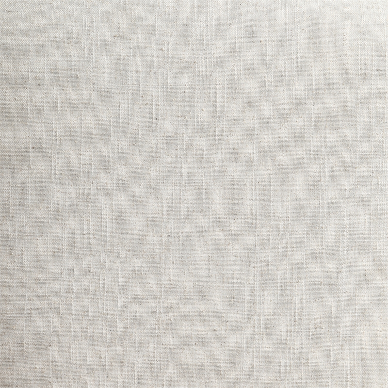Detour Strap Square Storage Ottoman in Linen White Fabric