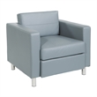 Pacific Armchair In Charcoal Gray Faux Leather