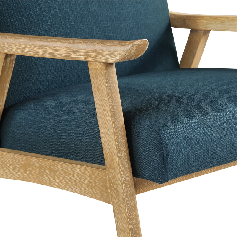 Weldon Chair in Klein Azure Blue Fabric with Brushed Finished Frame