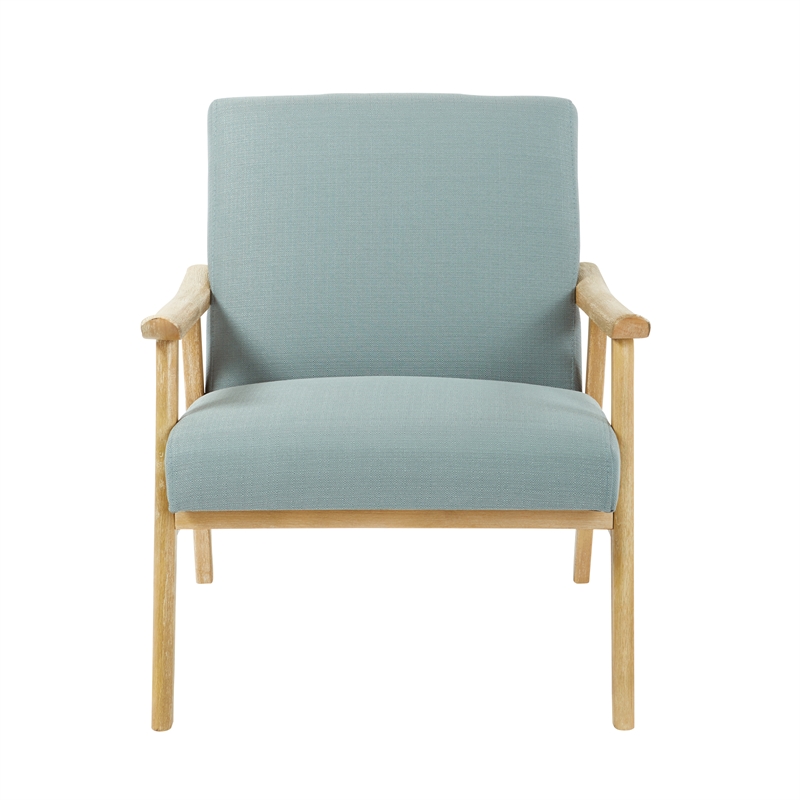 Weldon Chair in Klein Sea Blue Fabric with Brushed Finished Frame