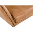 Brooks Accent Chair in Sand Brown Faux Leather with Black Stitch and Black Legs