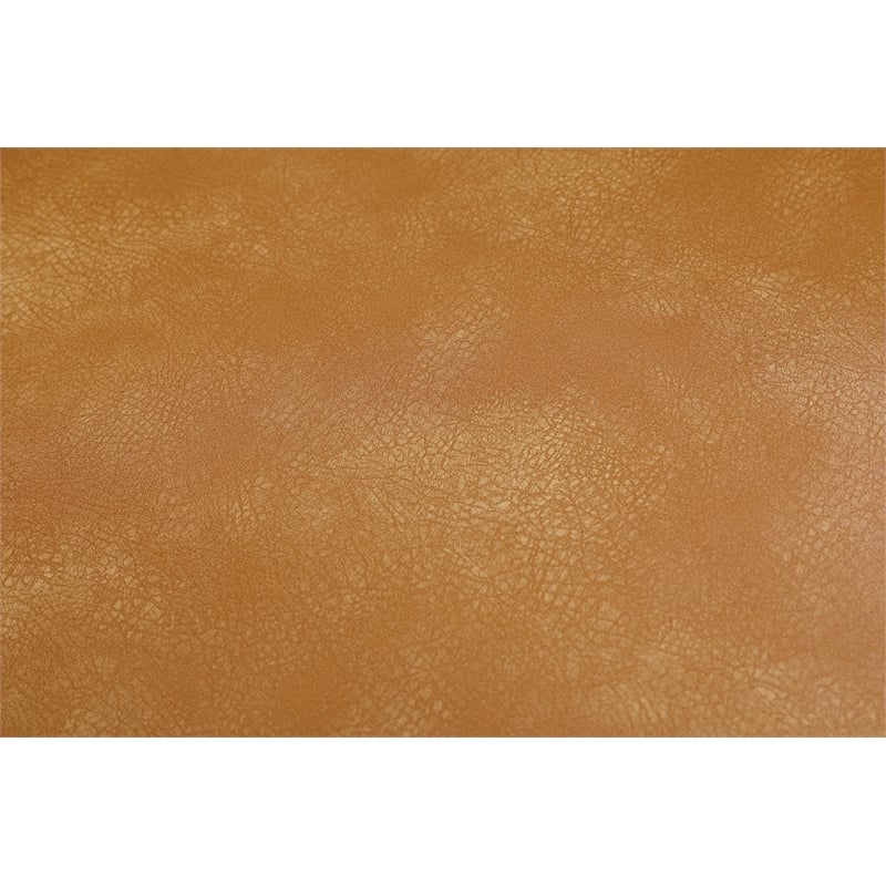 Brooks Accent Chair in Sand Brown Faux Leather with Black Stitch and Black Legs