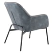 Brooks Accent Chair in Navy Faux Leather with Gold Stitch and Black Legs