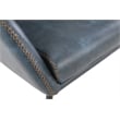 Brooks Accent Chair in Navy Faux Leather with Gold Stitch and Black Legs