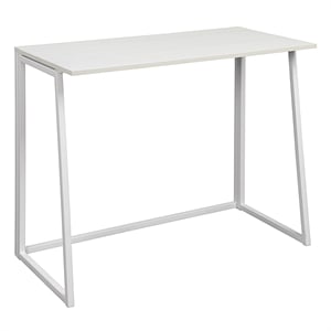 contempo toolless folding desk in white oak engineered wood top