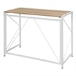 Ravel Tool-less Folding Desk with River Oak Engineered Wood Top and White Frame