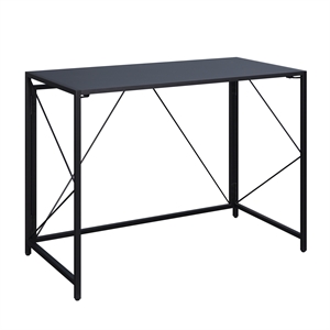 ravel tool-less folding desk with black engineered wood top and metal frame