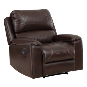 santiago recliner with espresso faux leather