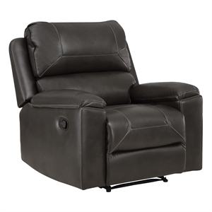 santiago recliner with charcoal faux leather