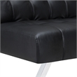 Sawyer Futon in Black Faux Leather with Stainless Steel Legs