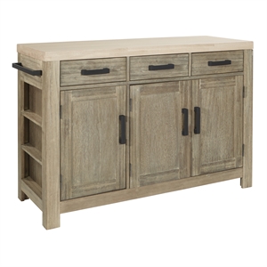 cocina kitchen island in natural with spice rack and engineered wood top
