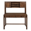 Baton Rouge Desk with Hutch in Brushed Walnut Engineered  Wood- 2 Cartons